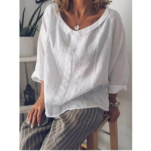 s-5xl womens and blouses 2019 summer cotton baggy ladies shirts casual solid color loose blouse plus size female blusas, White
s-5xl womens and blouses 2019 summer cotton baggy ladies shirts casual solid color loose blouse plus size female blusas, White