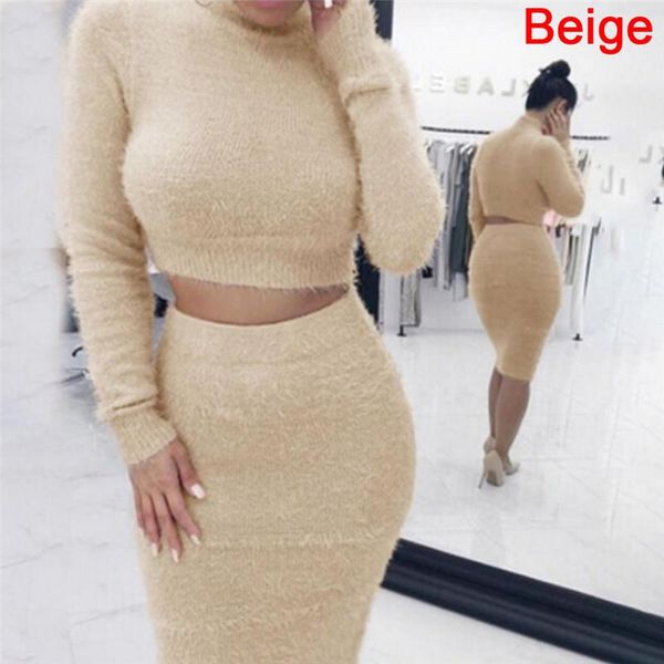 set(2pcs )autumn women bandage suit long sleeve fleece crop pencil midi skirt solid bodycon dress sweater tracksuit female clothing s-xl, Gray
set(2pcs )autumn women bandage suit long sleeve fleece crop pencil midi skirt solid bodycon dress sweater tracksuit female clothing s-xl, Gray