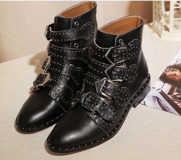 18ss women motorcycle boots match color brand buckle boots ladies autumn genuine leather shoes european booties, Black
18ss women motorcycle boots match color brand buckle boots ladies autumn genuine leather shoes european booties, Black
