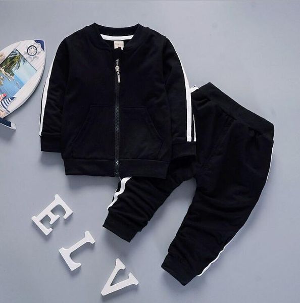 2018 new spring and autumn wear stretch casual sports suit two pieces of infants and children long-sleeved trousers cotton transport, White
2018 new spring and autumn wear stretch casual sports suit two pieces of infants and children long-sleeved trousers cotton transport, White