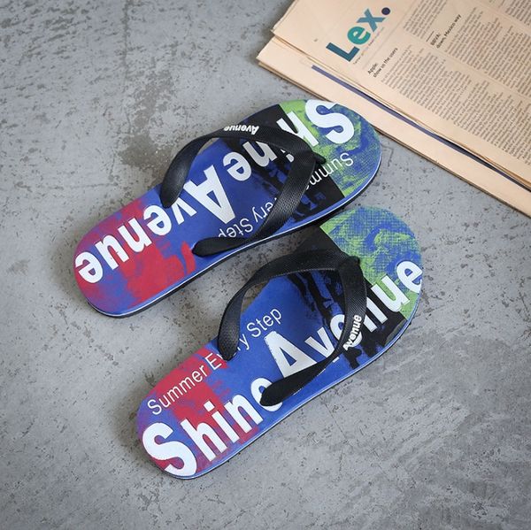 Summer new retro trend tudent flip flop men 039 non lip rubber outdoor lei ure beach lipper