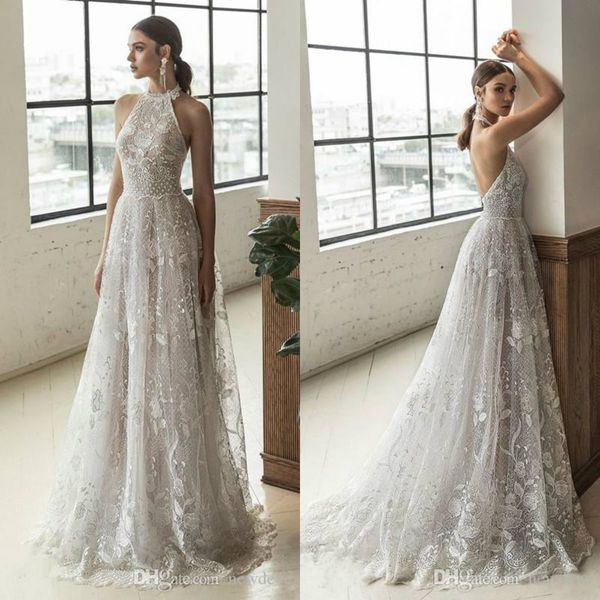 julie vino a-line wedding dresses 2020 full lace vestido de novia halter neckline bridal gowns open back bohemian wedding dress, White
julie vino a-line wedding dresses 2020 full lace vestido de novia halter neckline bridal gowns open back bohemian wedding dress, White