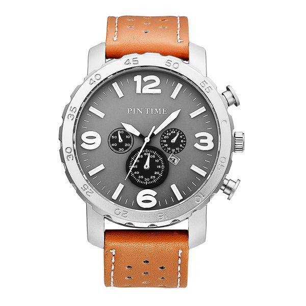 pintime new fashion big dial luxury fashion design men watch leather strap quartz watches montre clock relogio relojes de marca wristwatch, Slivery;brown
pintime new fashion big dial luxury fashion design men watch leather strap quartz watches montre clock relogio relojes de marca wristwatch, Slivery;brown