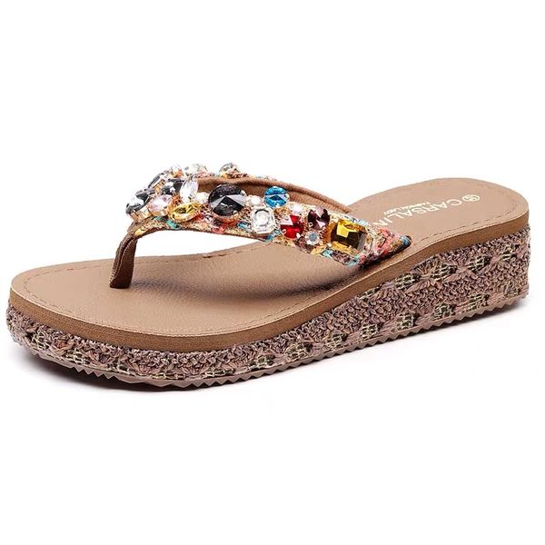 новые дамы бифштексы каблук обувь моды цветные клин сандалии из бисера цепи сандалии толстым дном muffin обувь на высоком каблуке, Black 
новые дамы бифштексы каблук обувь моды цветные клин сандалии из бисера цепи сандалии толстым дном muffin обувь на высоком каблуке, Black