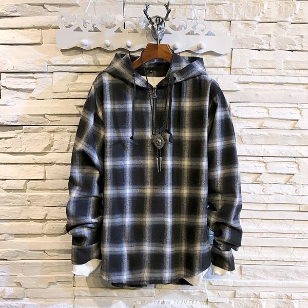 men's sweater sweatshirts autumn checkered guard for men with loose hats and headdresses, Black
men's sweater sweatshirts autumn checkered guard for men with loose hats and headdresses, Black