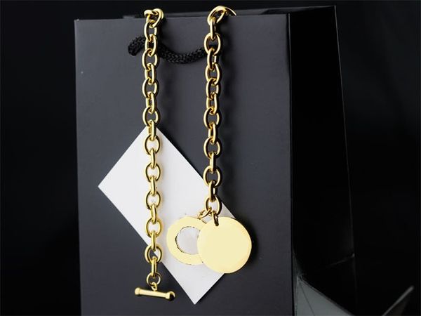 2019 new fashion gold thick chain with gold round plate and ring pendant necklaces women wholesale necklaces, Silver
2019 new fashion gold thick chain with gold round plate and ring pendant necklaces women wholesale necklaces, Silver