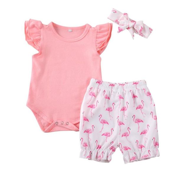 new baby girls flamingo clothes set 3pcs toddler kids sleeveless sleeve t-shirts +shorts+headband outfits 0-24m, White
new baby girls flamingo clothes set 3pcs toddler kids sleeveless sleeve t-shirts +shorts+headband outfits 0-24m, White