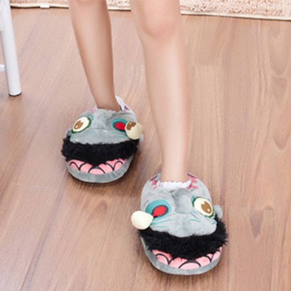 women cute cartoon monster home slippers ladies soft zombie fur plush woman's casual comfortable woman flat warm winter shoes y200424, Black
women cute cartoon monster home slippers ladies soft zombie fur plush woman's casual comfortable woman flat warm winter shoes y200424, Black