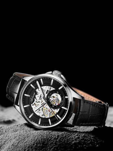 swiss imitation black technology men's mechanical watch automatic waterproof, Slivery;brown
swiss imitation black technology men's mechanical watch automatic waterproof, Slivery;brown