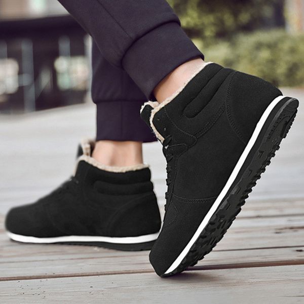 men winter snow boots fleece lined warm ankle booties non-slip shoes sport sneakers edf88, Black
men winter snow boots fleece lined warm ankle booties non-slip shoes sport sneakers edf88, Black