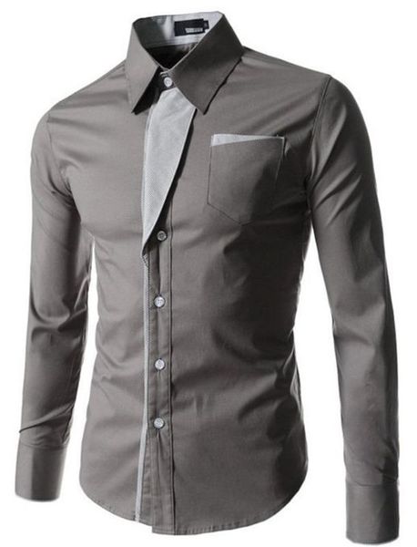lapel neck mens casual shirts solid color slim mens shirts long sleeve single breasted male, White;black
lapel neck mens casual shirts solid color slim mens shirts long sleeve single breasted male, White;black