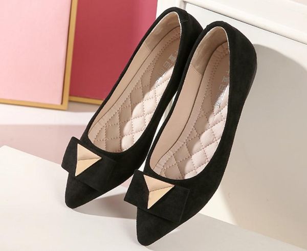 2019 women's shoes in spring and autumn with new style flat bottom pointed end bowknot suede@b038, Black
2019 women's shoes in spring and autumn with new style flat bottom pointed end bowknot suede@b038, Black