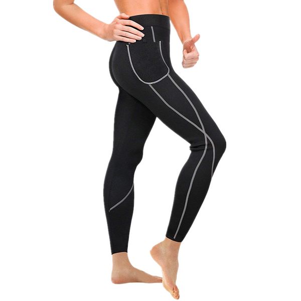 new women neoprene sauna pants weight loss slim training high waist pocket running capris sport workout thermo fat burning pants, Black;white
new women neoprene sauna pants weight loss slim training high waist pocket running capris sport workout thermo fat burning pants, Black;white