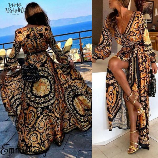 women floral print split vintage long sleeve boho yellow long maxi dress evening party beach dresses summer sundress, Black;gray
women floral print split vintage long sleeve boho yellow long maxi dress evening party beach dresses summer sundress, Black;gray