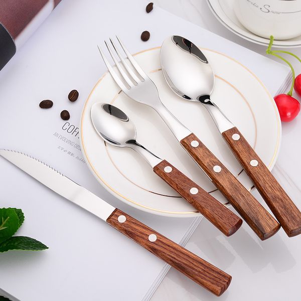 wooden handle dinnerware set portable western stainless steel knife fork tableware cutlery set kitchen dining steak cake knife
wooden handle dinnerware set portable western stainless steel knife fork tableware cutlery set kitchen dining steak cake knife