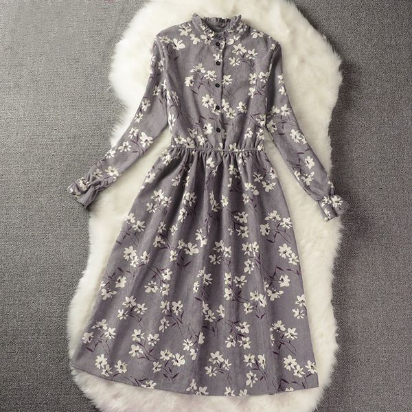 floral print style slim cute stand collar single breasted pleated dress women vintage autumn winter dress ladies l, Black;gray
floral print style slim cute stand collar single breasted pleated dress women vintage autumn winter dress ladies l, Black;gray