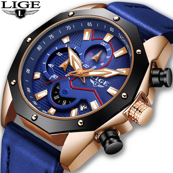 lige watches men's 2019 men sport quartz clock man casual leather waterproof wristwatch relogio masculino, Slivery;brown
lige watches men's 2019 men sport quartz clock man casual leather waterproof wristwatch relogio masculino, Slivery;brown