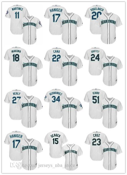 seattle mariners 51 ichiro suzuki 22 robinson cano 24 ken griffey jr. majestic official base player baseball jersey, Blue;black
seattle mariners 51 ichiro suzuki 22 robinson cano 24 ken griffey jr. majestic official base player baseball jersey, Blue;black
