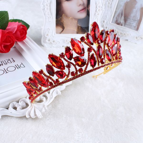 luxury baroque gold vintage red crystal bridal tiaras wedding hair accessories pageant prom crown for bride headbands, Golden;white
luxury baroque gold vintage red crystal bridal tiaras wedding hair accessories pageant prom crown for bride headbands, Golden;white