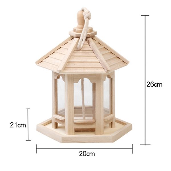 wooden bird feeder house birdhouse hanging nest with loop home garden yard outdoor pet decors hexagon shaped with roof other bird suppl
wooden bird feeder house birdhouse hanging nest with loop home garden yard outdoor pet decors hexagon shaped with roof other bird suppl