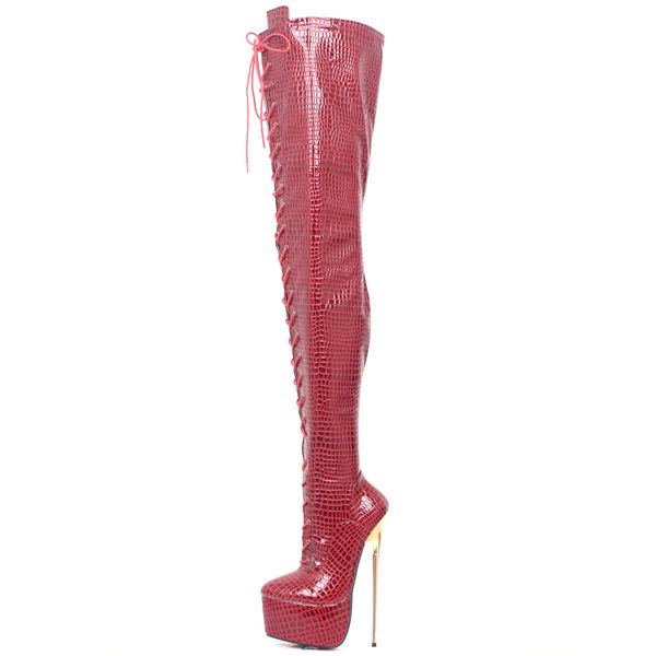 jialuowei 2019 new 22cm ultra high gold metal thin heel fetish over the knee women lace-up platform party thigh long boots, Black
jialuowei 2019 new 22cm ultra high gold metal thin heel fetish over the knee women lace-up platform party thigh long boots, Black