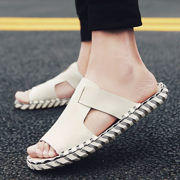 handmade leather sandals mens 2020 trend outdoor slippers summer anti-slippery casual flip flops beach slides men 39 s sandals, Black
handmade leather sandals mens 2020 trend outdoor slippers summer anti-slippery casual flip flops beach slides men 39 s sandals, Black