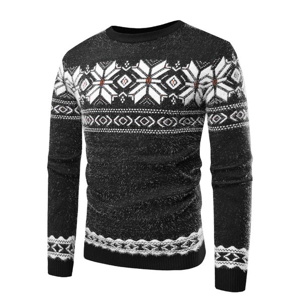 sweater men 2019 autumn winter round neck long sleeve warm snowflake pullover masculino sweater men black/blue -xl, White;black
sweater men 2019 autumn winter round neck long sleeve warm snowflake pullover masculino sweater men black/blue -xl, White;black