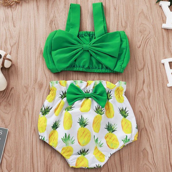 2pcs summer toddler baby girls clothes sets big bow green + pineapple shorts flower headband casual cotton girls 0-24m, White
2pcs summer toddler baby girls clothes sets big bow green + pineapple shorts flower headband casual cotton girls 0-24m, White