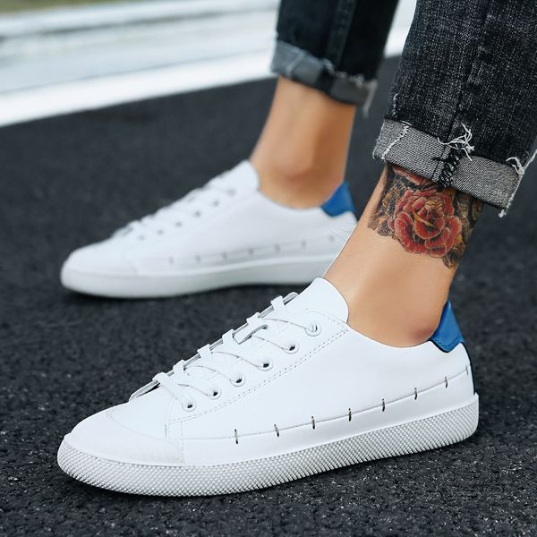 2019 spring new men casual shoes breathable wear resistant shoes comfortable summer white round toe lace up flat snekaers, Black
2019 spring new men casual shoes breathable wear resistant shoes comfortable summer white round toe lace up flat snekaers, Black