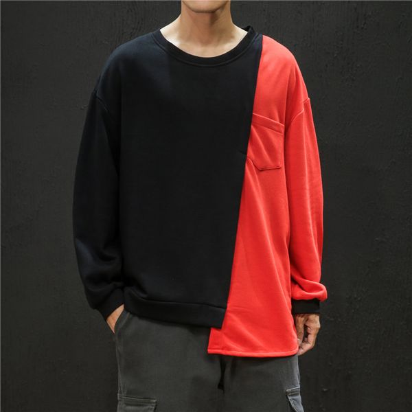 hit color patchwork man hoodies large sizes irregular design men's sweatshirts o-neck men's clothing sweatshirts, Black
hit color patchwork man hoodies large sizes irregular design men's sweatshirts o-neck men's clothing sweatshirts, Black