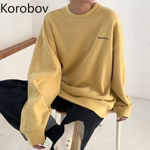 korobov 2020 new chic o neck long sleeve women hoodies korean streetwear letter embroidery female sweatshirts casual outwear top, Black
korobov 2020 new chic o neck long sleeve women hoodies korean streetwear letter embroidery female sweatshirts casual outwear top, Black