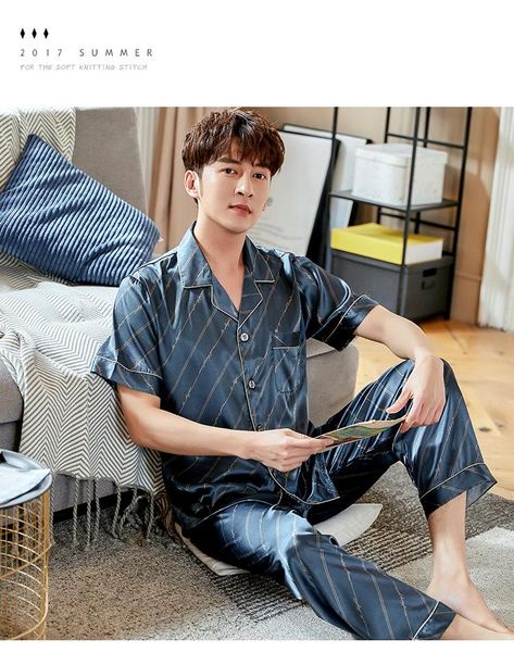 wholesale-summer mens silk satin pajamas pajama pyjamas pjs set sleepwear loungewear short sleeves black gift shorts, Black;brown
wholesale-summer mens silk satin pajamas pajama pyjamas pjs set sleepwear loungewear short sleeves black gift shorts, Black;brown