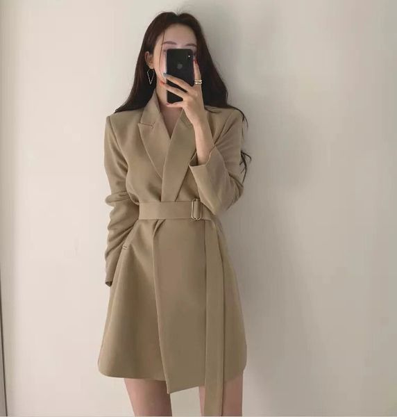 2020 blazer women spring autumn jackets for women with belt korean fashion notched blazers coat women's clothing ropa de mujer, White;black
2020 blazer women spring autumn jackets for women with belt korean fashion notched blazers coat women's clothing ropa de mujer, White;black