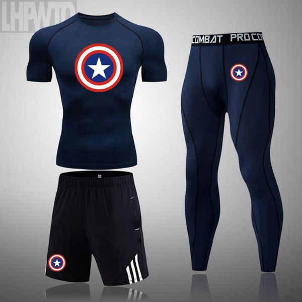 new compression men's sport suits quick dry t-shirt sports joggers training gym fitness tracksuits running sets, Black;blue
new compression men's sport suits quick dry t-shirt sports joggers training gym fitness tracksuits running sets, Black;blue