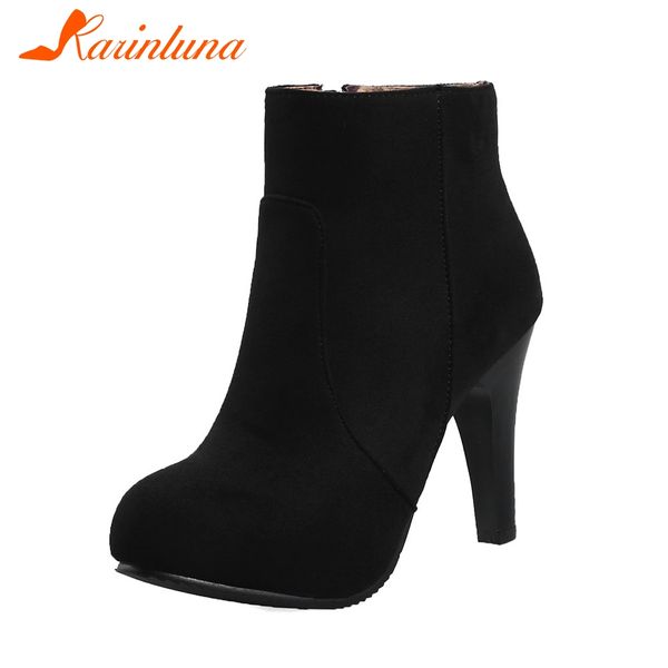 karin 2018 new solid 10cm high heels black zip round toe shoes womam autumn casual ankle boots large size 31-44
karin 2018 new solid 10cm high heels black zip round toe shoes womam autumn casual ankle boots large size 31-44