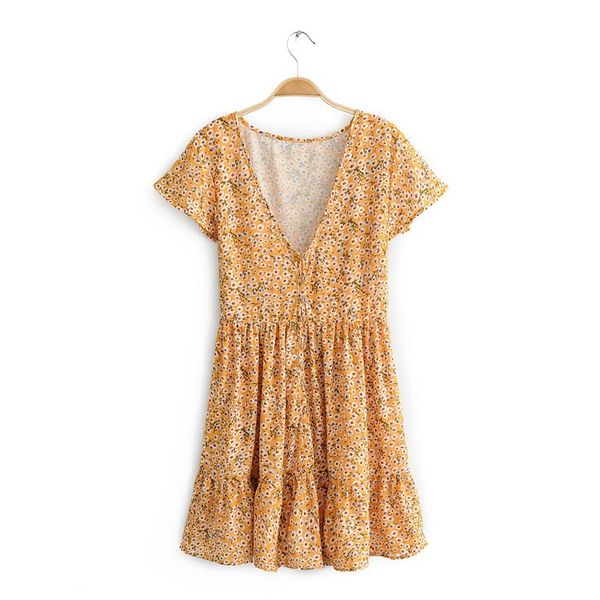qz310 ladies v neck short sleeve tiny floral print dress summer vacation mini dresses vestidos, Black;gray
qz310 ladies v neck short sleeve tiny floral print dress summer vacation mini dresses vestidos, Black;gray