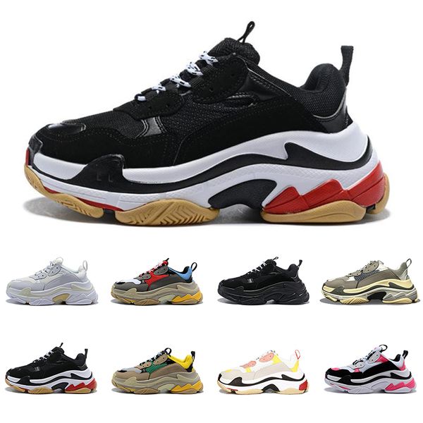 2019 mens clunky sneakers paris show classic triple s plate-forme casual shoes increase bottom designer dad shoes women male des chaussures, Black 
2019 mens clunky sneakers paris show classic triple s plate-forme casual shoes increase bottom designer dad shoes women male des chaussures, Black