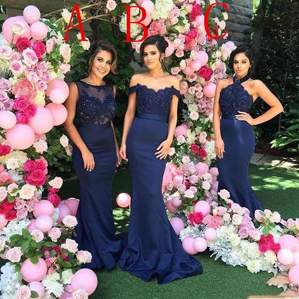 2019 navy blue mermaid bridesmaid dresses elegant lace appliqued sheath wedding guest gown long formal prom evening party dresses, White;pink
2019 navy blue mermaid bridesmaid dresses elegant lace appliqued sheath wedding guest gown long formal prom evening party dresses, White;pink