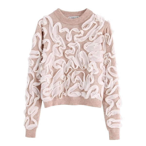 chic women knit pullover autumn 2019 new fashion personality ruffles full sleeve o-neck modern lady sweater, White;black
chic women knit pullover autumn 2019 new fashion personality ruffles full sleeve o-neck modern lady sweater, White;black