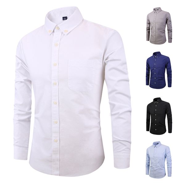 2019 vomint men's shirt long sleeve shirt brand casual solid color slim, White;black
2019 vomint men's shirt long sleeve shirt brand casual solid color slim, White;black
