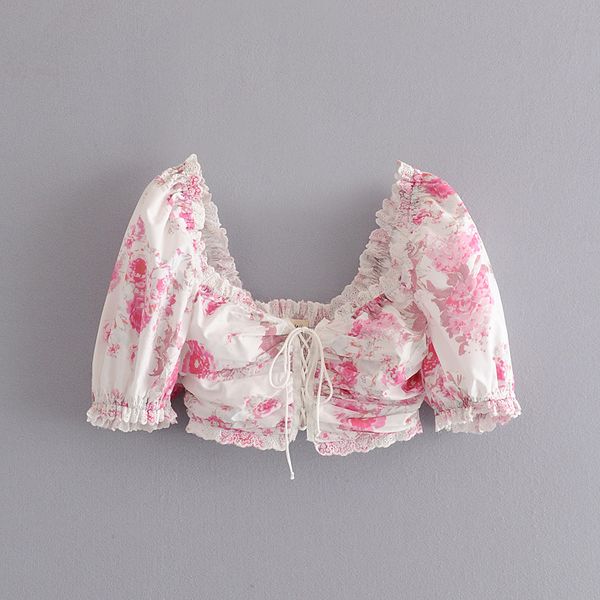 cs621 new 2020 floral print lace trim patchwork short sleeve crop women chic drawstring slim waist crop blouse clothing, White
cs621 new 2020 floral print lace trim patchwork short sleeve crop women chic drawstring slim waist crop blouse clothing, White