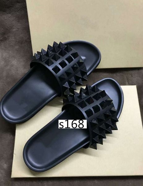 donna willow nail slippers designer luxury red bottoms shoes men rivet spikes flat slipperswith boxs, Black
donna willow nail slippers designer luxury red bottoms shoes men rivet spikes flat slipperswith boxs, Black