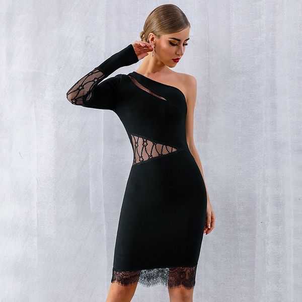 2019 new summer women shoulder bandage dress club party lace dress, White;black
2019 new summer women shoulder bandage dress club party lace dress, White;black