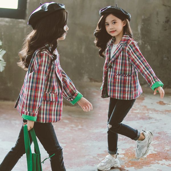 spring girls clothes new style baby girl plaid jacket children's fashion blazers outwear for princess school kids coats, Blue;gray
spring girls clothes new style baby girl plaid jacket children's fashion blazers outwear for princess school kids coats, Blue;gray