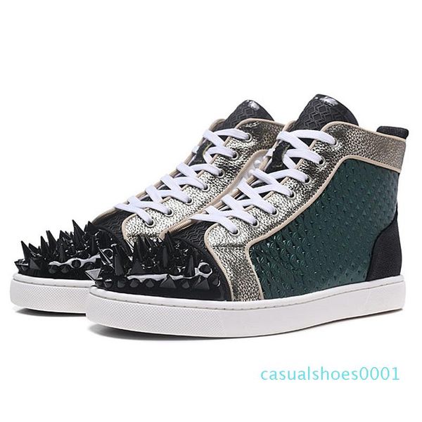 2020 new designer shoes men women chaussures studded spike sneakers triple black white red leather suede flat bottoms casual shoe as21 
2020 new designer shoes men women chaussures studded spike sneakers triple black white red leather suede flat bottoms casual shoe as21