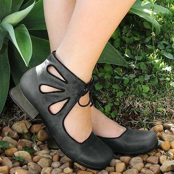 summer pu leather women shoes round toe casual vintage ladies pumps low heels lace up hollow gladiator beach sandals, Black
summer pu leather women shoes round toe casual vintage ladies pumps low heels lace up hollow gladiator beach sandals, Black