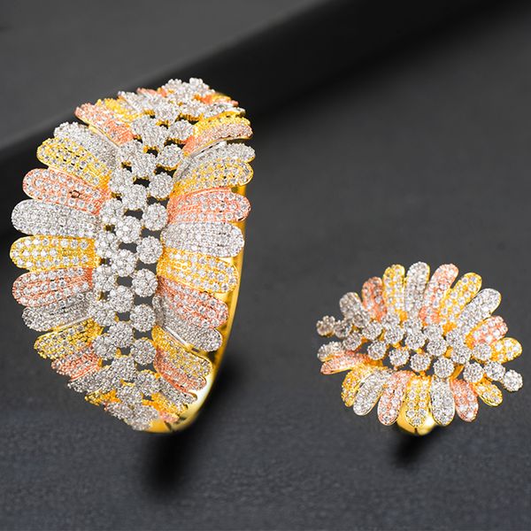 larrauri luxury cubic zircon crystal cz jewelry sets for women wedding african bridal bangle ring set aretes de mujer modernos, Silver
larrauri luxury cubic zircon crystal cz jewelry sets for women wedding african bridal bangle ring set aretes de mujer modernos, Silver