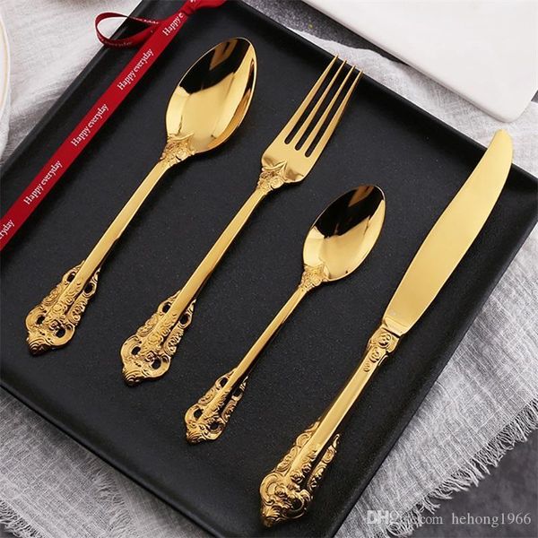 retro fork knife spoon cutlery set stainless steel engraved gold plated luxury dinnerware kit metal tableware suit home kitchen 42 6md2 bb
retro fork knife spoon cutlery set stainless steel engraved gold plated luxury dinnerware kit metal tableware suit home kitchen 42 6md2 bb
