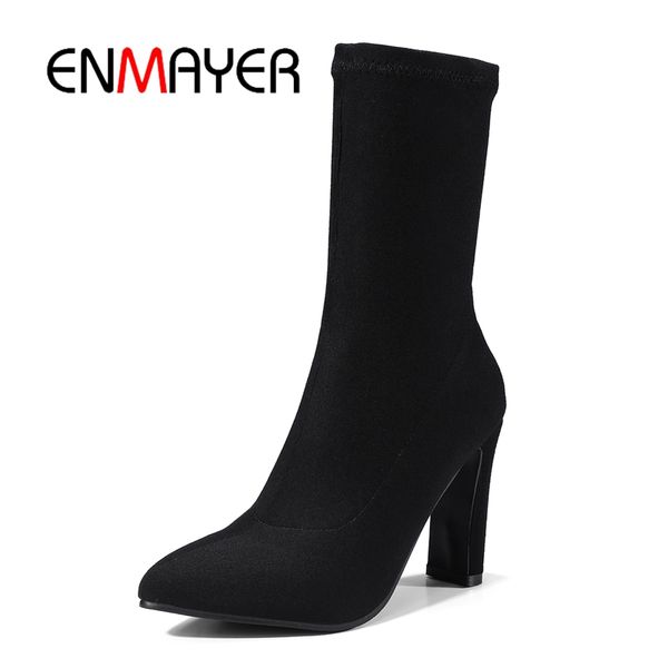 enmayer women ankle boots high heels boots big size32-43 winter pointed toe bling thin heel slip on stretch fashion cr1316, Black
enmayer women ankle boots high heels boots big size32-43 winter pointed toe bling thin heel slip on stretch fashion cr1316, Black