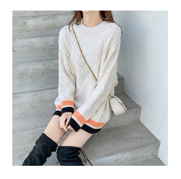 winter winter sweater women knitted sweater mid-length stitching round neck clothes women korean sale, White;black
winter winter sweater women knitted sweater mid-length stitching round neck clothes women korean sale, White;black